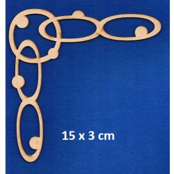 SKLEJKA #3mm Narożnik 15x3cm , okrągły, owale / 0380 narożnik ze sklejki